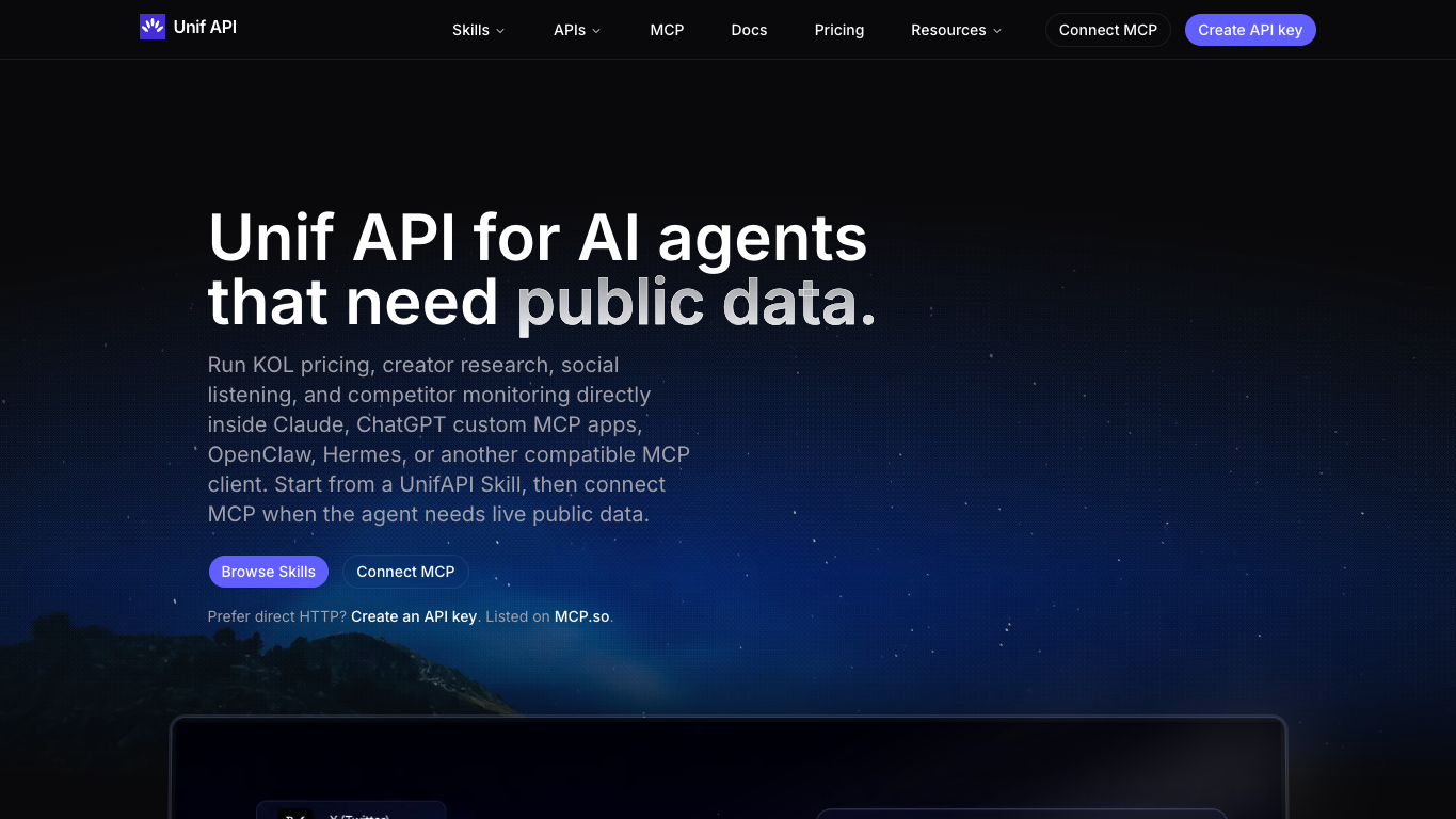 UnifAPI MCP screenshot